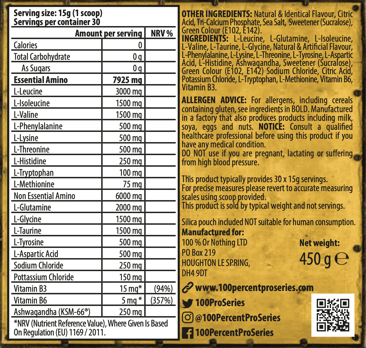 EAAMMO Amino Acid Intra-Workout 450g